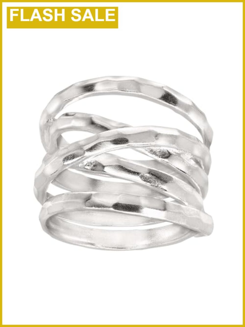 Sterling Silver Overlapping Textured Band Ring Stackable